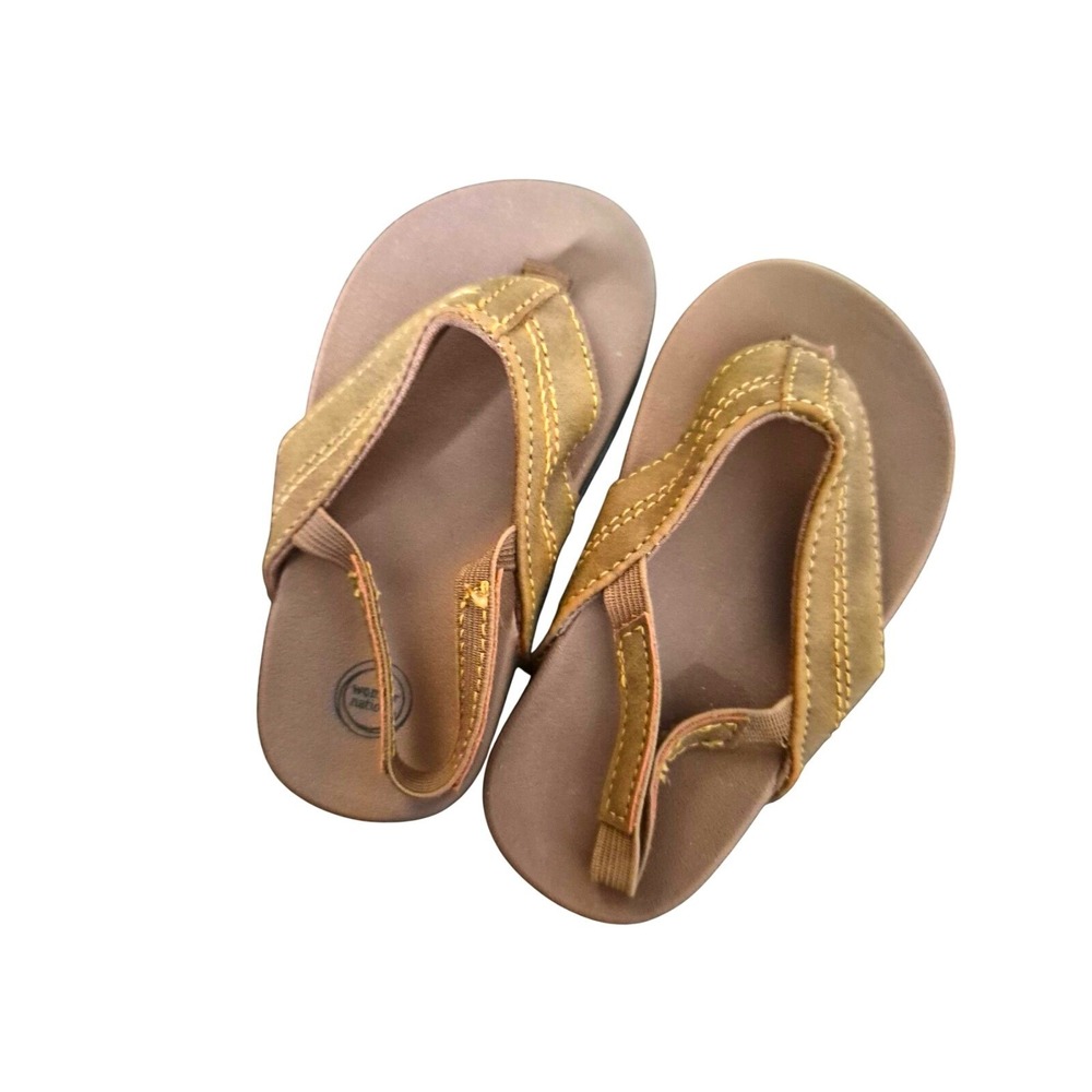 Wonder Nation Unisex Kids Brown Thong Slip On Sandals Open Toe Flat US 5/6